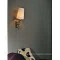 Elegant Fabric Copper Decorative Bedside Wall Lamp (1087W1)